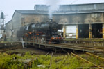 30. Mai 1987. 50 3145. Zwickau. Marienthal. Sachsen / Die Fahrt zum Zug führte über die Drehscheibe.