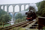 September 1987. 52 6666. Lunzenau. . Sachsen / Im letzten Tageslicht entstand diese Aufnahme auf der Muldentalbahn.