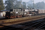 31. Oktober 1987. 50 3145. Wilkau-Haßlau. . Sachsen / Am frühen Morgen des 31. Oktober 1987 steht 50 3145 im Bahnhof Wilkau-Haßlau.