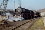 31. Oktober 1987. 50 3616. 50 3145. Aue. . Sachsen / Kurze Zeit später kam auch 50 3616 zum Restaurieren ins Bw.