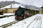 13. Februar 1988. 99 1771. Dippoldiswalde. Schmiedeberg. Sachsen / 99 1771 im Bahnhof Schmiedeberg.