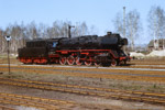 April 1988. 50 3519. Oelsnitz/Erzgebirge. . Sachsen / 50 3519 setzt im Bahnhof Oelsnitz um.