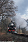 10. Februar 2002. 99 1747. Seifersdorf / 99 1747 mit RB 27826 nach Kipsdorf kurz vor der Einfahrt in den Bahnhof Seifersdorf.