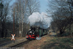 17. Februar 2002. 99 1608. Seifersdorf / 99 1608 mit RB 27824 zwischen Seifersdorf und Malter.