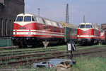 23. August 2002. V180 141 [DR], 118 782 [DR]. Chemnitz / Fahrzeugausstellung zum 12. Heizhausfest im Sächsischen Eisenbahnmuseum Chemnitz-Hilbersdorf.