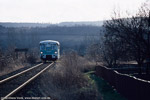 29. Dezember 2003. 772 367. Quedlinburg-Quarmbeck / 772 367 auf der Fahrt nach Quedlinburg kurz vor Erreichen des Haltepunktes Quarmbeck.