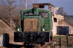 12. April 2005. Lok 2 Wünschendorfer Dolomitwerk. Caaschwitz. . Thüringen / Nach der Aufnahmen des Desiropärchens in Haynsburg habe ich noch einmal in Caaschwitz vorbeigeschaut, dort hatte die Lok 2 wieder einmal Auslauf.