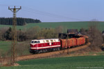 22. April 2005. MEG 202. Bad Lobenstein. Oberlemnitz. Thüringen / Gegen 8:30 Uhr entstand das Bild der MEG 202 bei Oberlemnitz auf der Fahrt nach Lobenstein. An dieser Stelle hat der Zug den höchsten Punkt bereits hinter sich gelassen. Nach Unterlemnitz und Lobenstein geht es nun nur noch bergab.