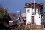 12. November 2005. 628 612. Bernburg (Saale). . Sachsen-Anhalt / 628 612 verlässt den Bahnhof Bernburg in Richtung Dessau.