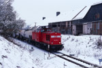 22. November 2005. 204 607. Bad Lobenstein. Unterlemnitz. Thüringen / Der Güterzug hat den Bahnhof Unterlemnitz erreicht.