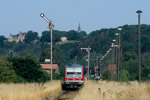 19. Juli 2006. 628 599. Reinsdorf. . Sachsen-Anhalt / 628 599 auf der Fahrt nach Zeitz im Bahnhof Vitzenburg.