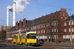 7. Dezember 2006. BVG 6026. Berlin. Lichtenberg. Berlin / Ein KT4D an der Kreuzung Köpenicker Chaussee, Blockdammweg. Im Hintergrund ist das Kraftwerk Klingenberg zu sehen.