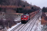 27. Januar 2007. 233 118. Elsteraue. Reuden. Sachsen-Anhalt / Kohlenzug nach Mumsdorf kurz nach Verlassen des Bahnhofs Profen.