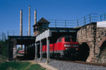 15. April 2007. 218 192. Gera. . Thüringen / Vierländerexpress von Leipzig nach München am Überschneidungsbauwerk am nördlichen Kopf des Bahnhofs Gera.