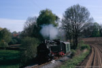 21. April 2007. 99 1747. Moritzburg. . Sachsen / Kurz vor dem Bahnhof Friedwald entstand gegen 17:20 Uhr diese Aufnahme von 99 1747 mit einem Zug nach Moritzburg.