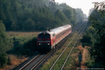 9. Juni 2007. 218 359. Elsteraue. Reuden. Sachsen-Anhalt / 218 359 mit dem morgendlichen Regionalexpress nach München kurz vor Erreichen des Bahnhofs Reuden.