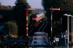 4. Oktober 2007. 218 487. Klanxbüll. . Schleswig-Holstein / Kreuzung einer NOB im Bahnhof Klanxbüll  mit einem einem IC nach Westerland.