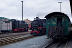 25. Juli 2014. 99 1790. 99 1734. Freital. . Sachsen / 99 1734 hatte SDG 5007 von Dippoldiswalde nach Freital-Hainsberg gebracht und rückt nun ins Bw ein.