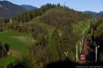 19. Oktober 2014. ÖBB 1116 176. Sankt Veit im Pongau. . Salzburg / Ein Güterzug am Beginn der Tauernstrecke kurz nach Verlassen des Bahnhofs ''Schwarzach / St.Veit''.