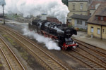 Juli 1988. 50 2740. Nossen. Triebischtal. Sachsen / Bevor 50 2740 in den ''Westen'' verkauft wurde, hatte sie noch ''Abschiedsvorstellungen'' in Nossen und Erfurt gegeben.