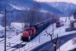 Der Güterverkehr nach Blankenstein ist recht rege, dafür sorgt die Zellstoff- und Papierfabrik Rosenthal GmbH. Der eigentliche Grund für meine Fahrt nach Blankenstein ist am Schluss des Güterzuges zu erkennen, die MEG 203.